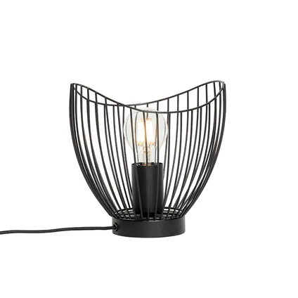 QAZQA Moderne tafellamp zwart 20 cm - Pua 10