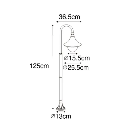 Lanterne d'extérieur classique noire 125 cm IP44 - Daphne 4