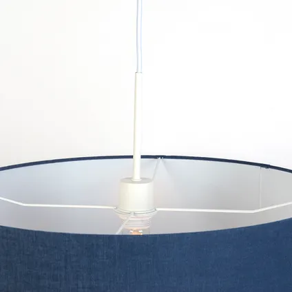 QAZQA Lampe à suspension moderne blanc avec abat-jour bleu antique 50 cm - Combi 1 2