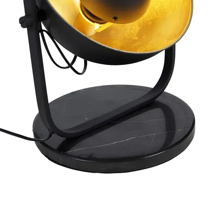QAZQA Industriële vloerlamp zwart met goud 3-lichts - Emilienne Novo 8