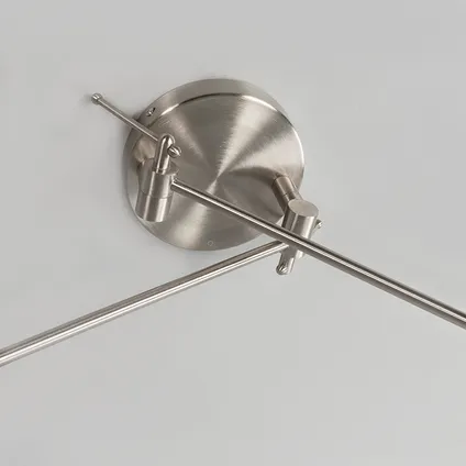 QAZQA Lampe à suspension acier avec abat-jour 35 cm noir réglable - Blitz II 9