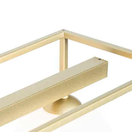 QAZQA Design plafondlamp goud met wit 4-lichts - Aniek 2