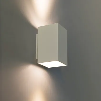 QAZQA Moderne wandlamp vierkant wit - Sandy 2