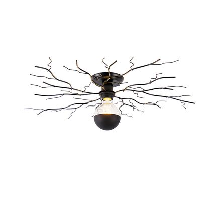 QAZQA Art Deco plafondlamp zwart 50 cm - Ramuri