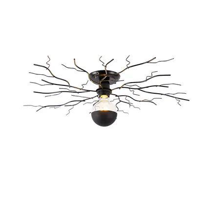 QAZQA Art Deco plafondlamp zwart 50 cm - Ramuri 2
