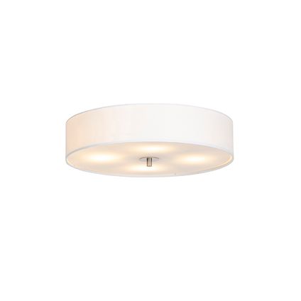 QAZQA Landelijke plafondlamp wit 50 cm - Drum