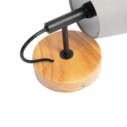 QAZQA Landelijke wandlamp hout met grijs - Cupy 4