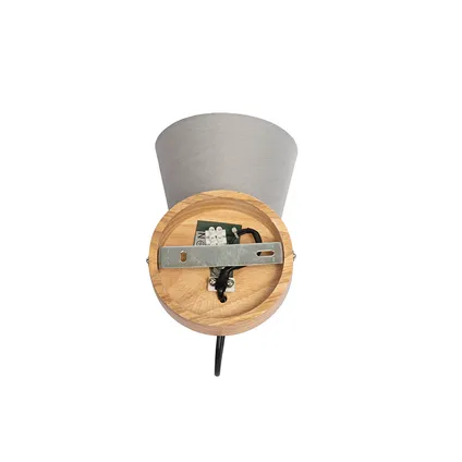 QAZQA Landelijke wandlamp hout met grijs - Cupy 8