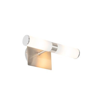 QAZQA Moderne wandlamp staal IP44 2-lichts - Bath