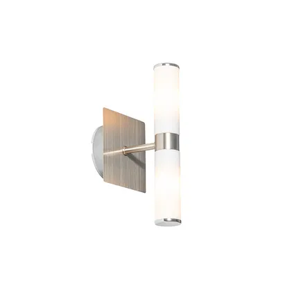 QAZQA Moderne wandlamp staal IP44 2-lichts - Bath 3