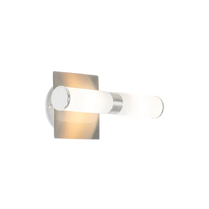 QAZQA Moderne wandlamp staal IP44 2-lichts - Bath 8