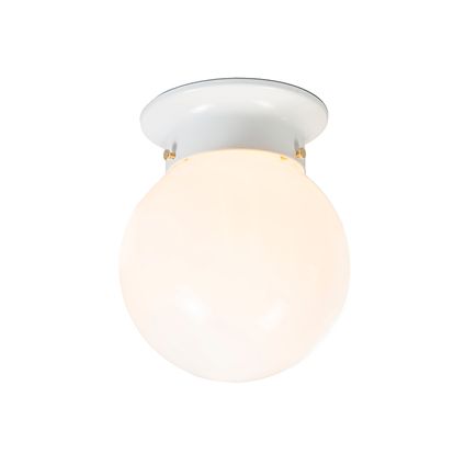 QAZQA Retro plafondlamp wit opaal glas - Scoop