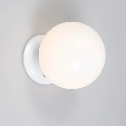 QAZQA Retro plafondlamp wit opaal glas - Scoop 2
