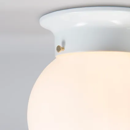 QAZQA Retro plafondlamp wit opaal glas - Scoop 5