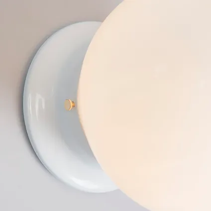 QAZQA Retro plafondlamp wit opaal glas - Scoop 6