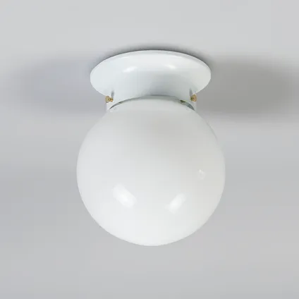 QAZQA Retro plafondlamp wit opaal glas - Scoop 7