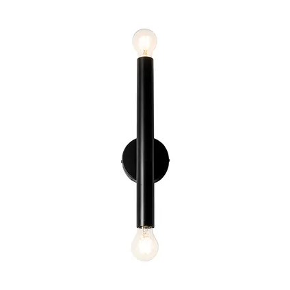 QAZQA Art Deco wandlamp zwart 2-lichts - Tubi 7
