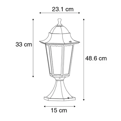 QAZQA Pied de lanterne d'extérieur classique noir 48,6 cm IP44 - New Orleans 4