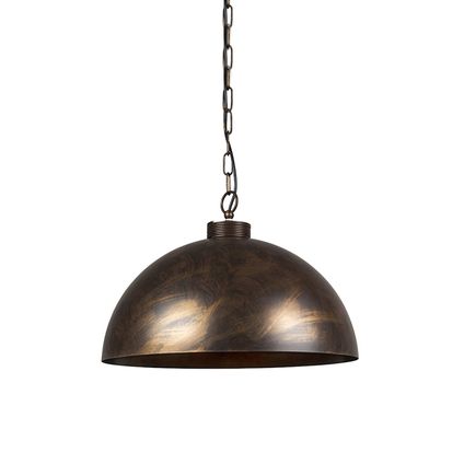QAZQA Lampe à suspension industrielle brun rouille 50 cm - Magna Classic