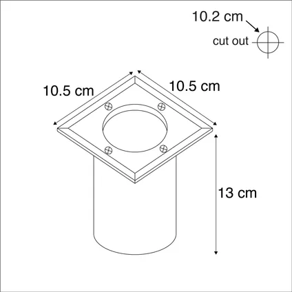 QAZQA Grondspot staal 10,5 cm IP65 - Basic Square 4