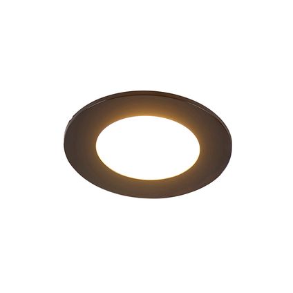 QAZQA Spot encastrable moderne noir avec LED dimmable en 3 étapes IP65 - Blanca