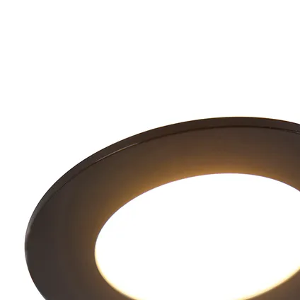 QAZQA Spot encastrable moderne noir avec LED dimmable en 3 étapes IP65 - Blanca 3