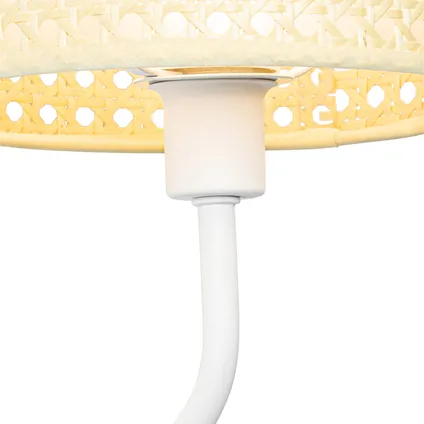 QAZQA Oosterse wandlamp wit met rotan 20 cm - Magna Rotan 5