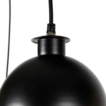 QAZQA Industriële hanglamp zwart met messing 5-lichts - Haicha 3