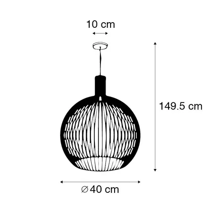 QAZQA Design hanglamp zwart 40 cm - Wire Dos 4