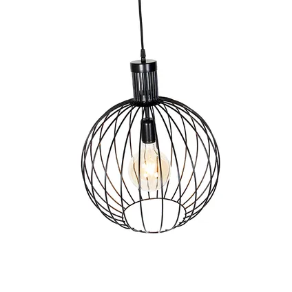 QAZQA Design hanglamp zwart 40 cm - Wire Dos 10