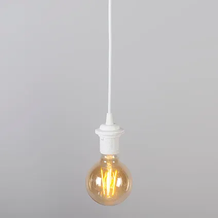 QAZQA Retro hanglamp crème 25 cm - Plisse 8