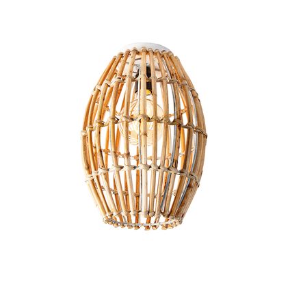 QAZQA Landelijke plafondlamp bamboe en wit - Canna Capsule