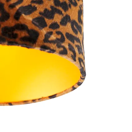 QAZQA Plafondlamp mat zwart kap luipaard dessin 25 cm - Combi 2