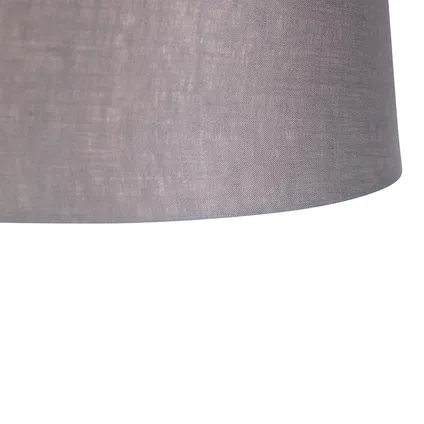 QAZQA Suspension avec abat-jour en lin gris foncé 35 cm - Acier Blitz I 3