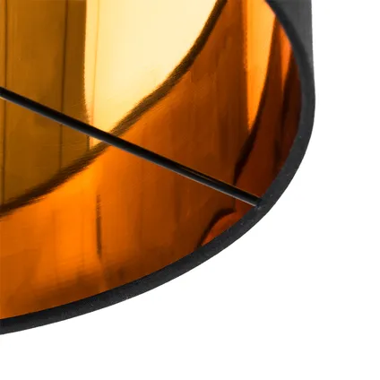 QAZQA Moderne vloerlamp zwart met goud rond - VT 7