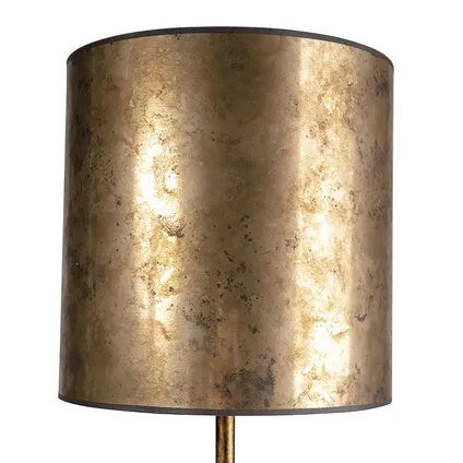 QAZQA Vintage vloerlamp goud met oud brons kap 40 cm - Simplo 2