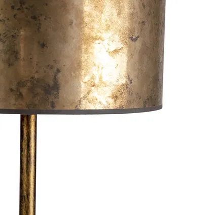 QAZQA Vintage vloerlamp goud met oud brons kap 40 cm - Simplo 3