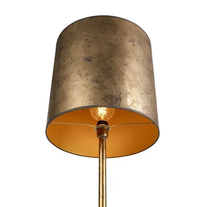 QAZQA Vintage vloerlamp goud met oud brons kap 40 cm - Simplo 5