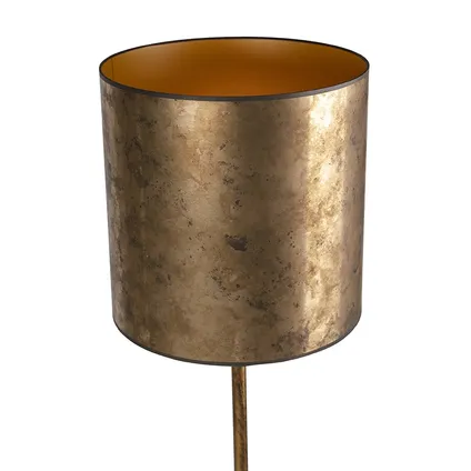 QAZQA Vintage vloerlamp goud met oud brons kap 40 cm - Simplo 6