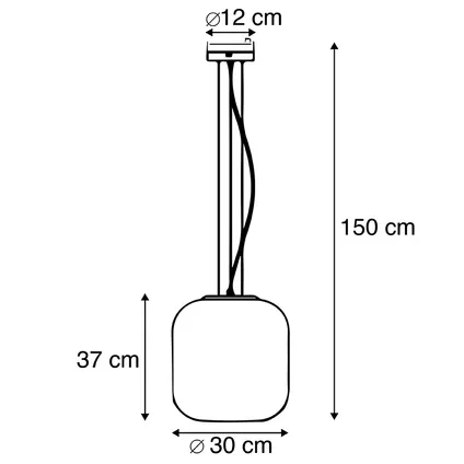 QAZQA Smart hanglamp zwart met smoke glas incl. WiFi A60 - Bliss 4