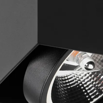QAZQA Design spot zwart vierkant AR111 - Box 2