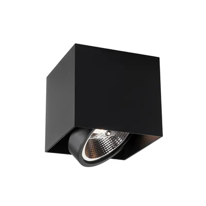 QAZQA Design spot zwart vierkant AR111 - Box 8