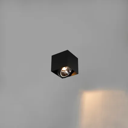 QAZQA Design spot zwart vierkant AR111 - Box 10