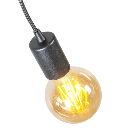 QAZQA Lampe à suspension industrielle noire - Facil 1 2