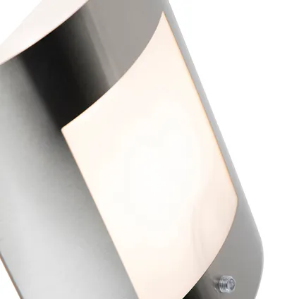 QAZQA Buiten wandlamp staal IP44 schemersensor - Emmerald 7