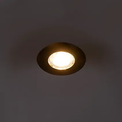 QAZQA Spot encastrable noir avec LED dimmable en 3 étapes - Ulo 10