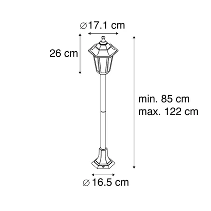 QAZQA Smart lantaarn zwart 122 cm incl. Wifi ST64 - New Haven 4