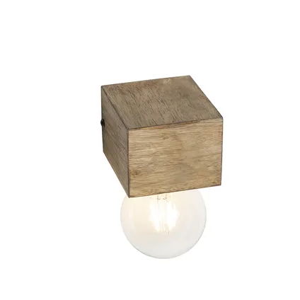 QAZQA Landelijke wandlamp hout - Bloc 7