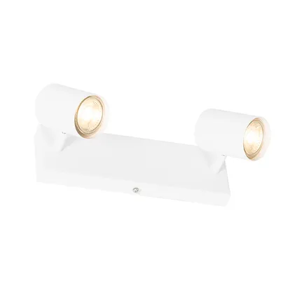 QAZQA Plafonnier moderne blanc 2 lumières orientable rectangulaire - Jeana 3