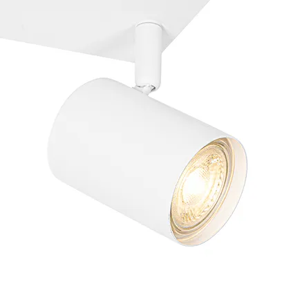 QAZQA Plafonnier moderne blanc 2 lumières orientable rectangulaire - Jeana 5